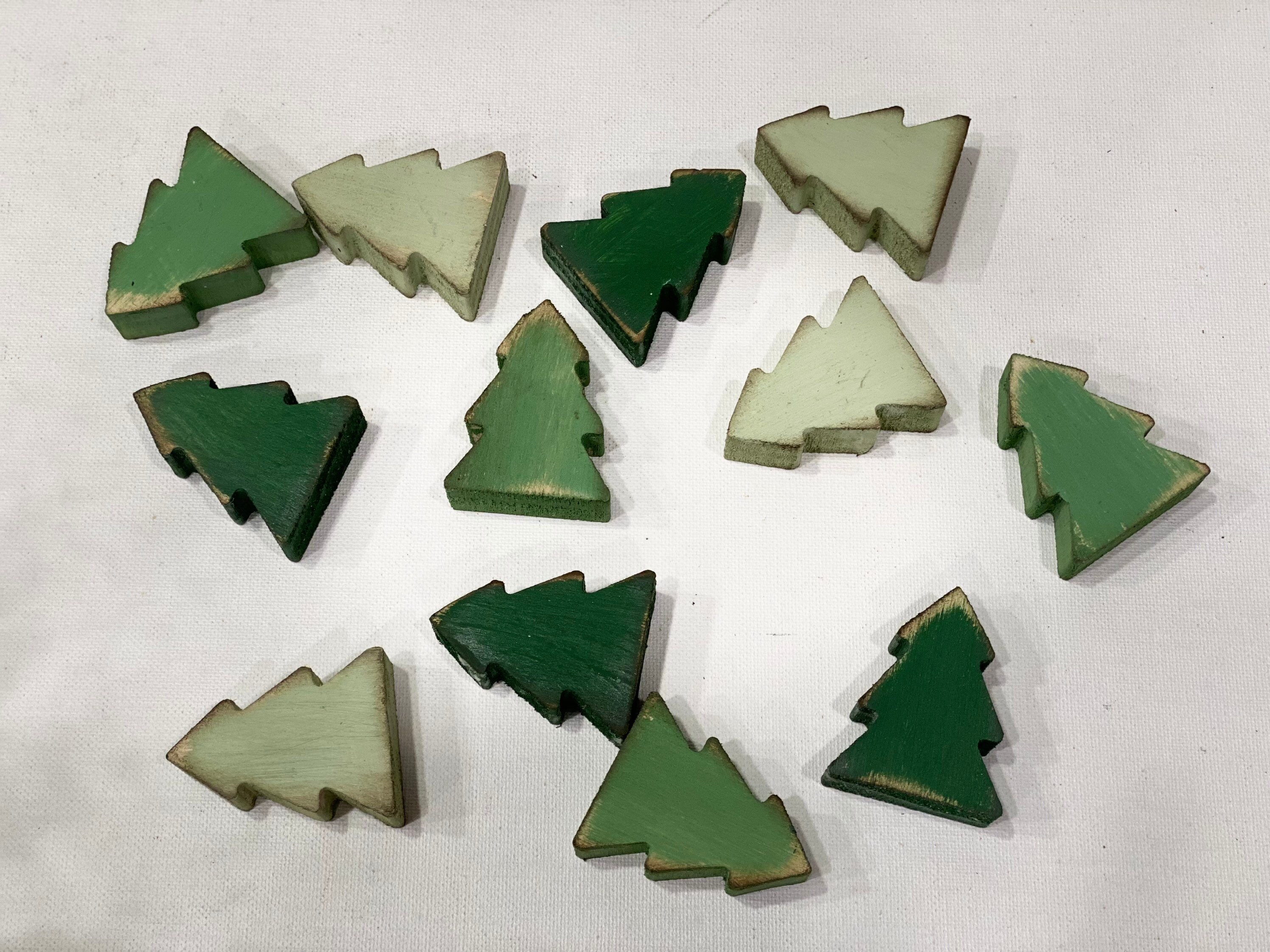 Mini Wood Christmas Trees Tree Bowl Fillers Christmas Tier Etsy