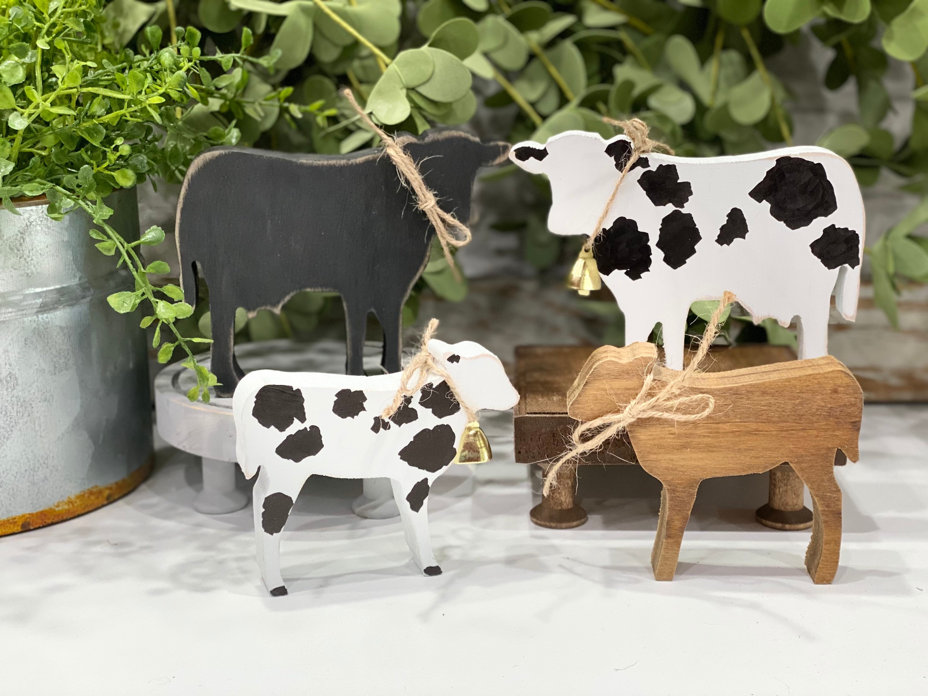 Cow Wood Decor DIY Craft Kit - Paisleys and Polka Dots