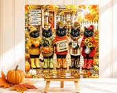 Black Cat Fall Market Wood Sign, Pumpkin Patch Autumn Decor, Halloween Cat Shelf Sitter, Cozy Fall Easel Sign