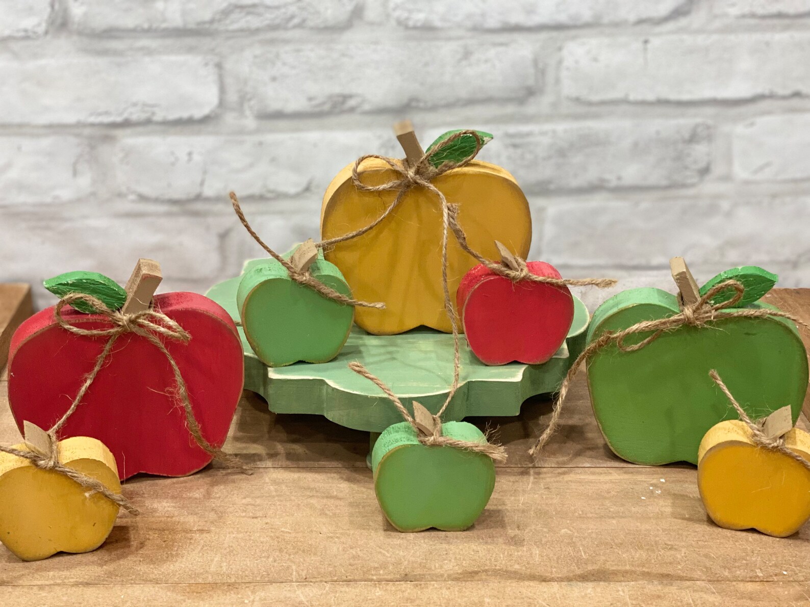 Wooden Apples Mini Apple Decor Teachers Gift Rustic Etsy