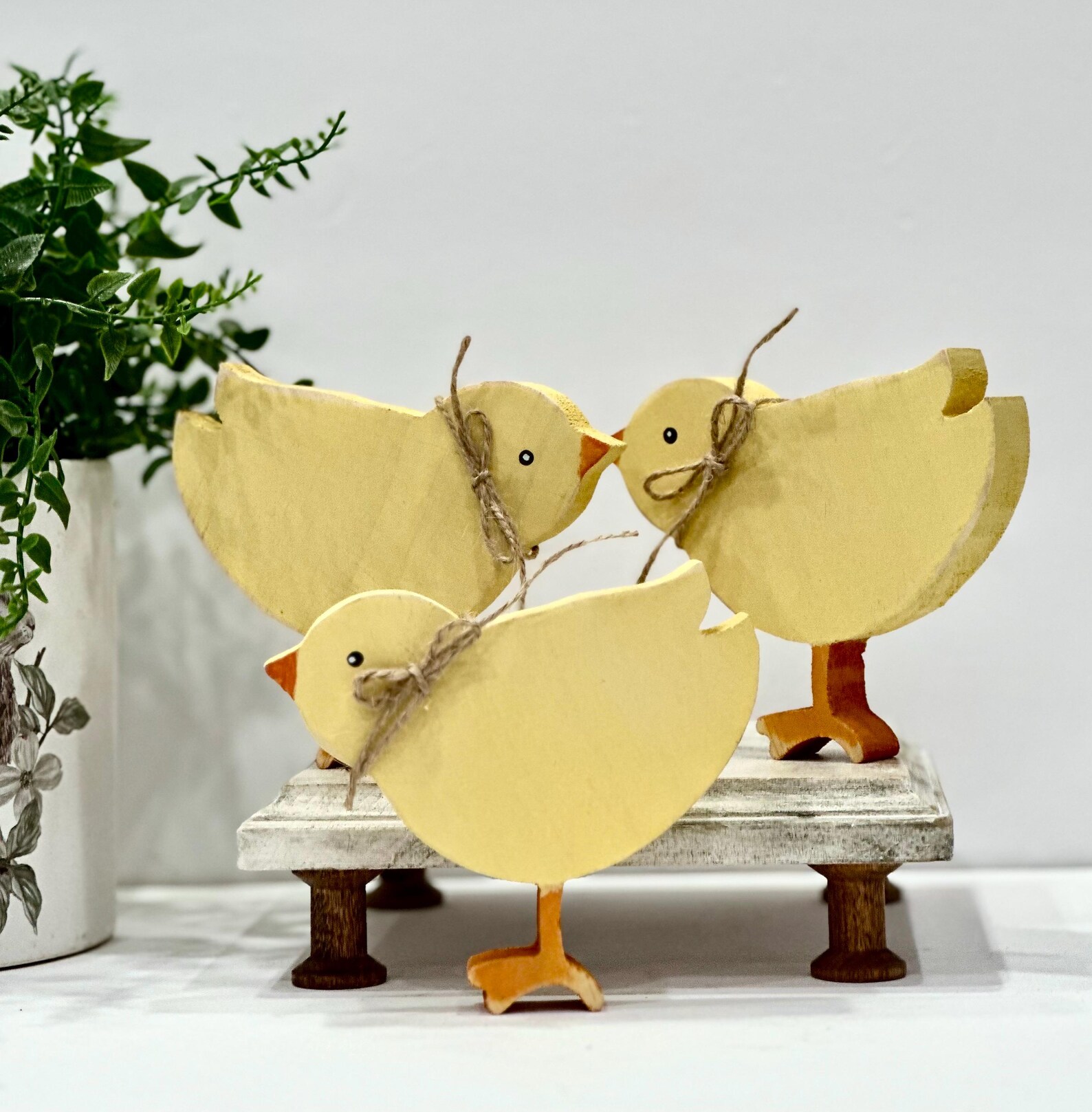 Wooden Chick Decor, Easter Spring Shelf Sitter, Farmhouse Tiered Tray ...