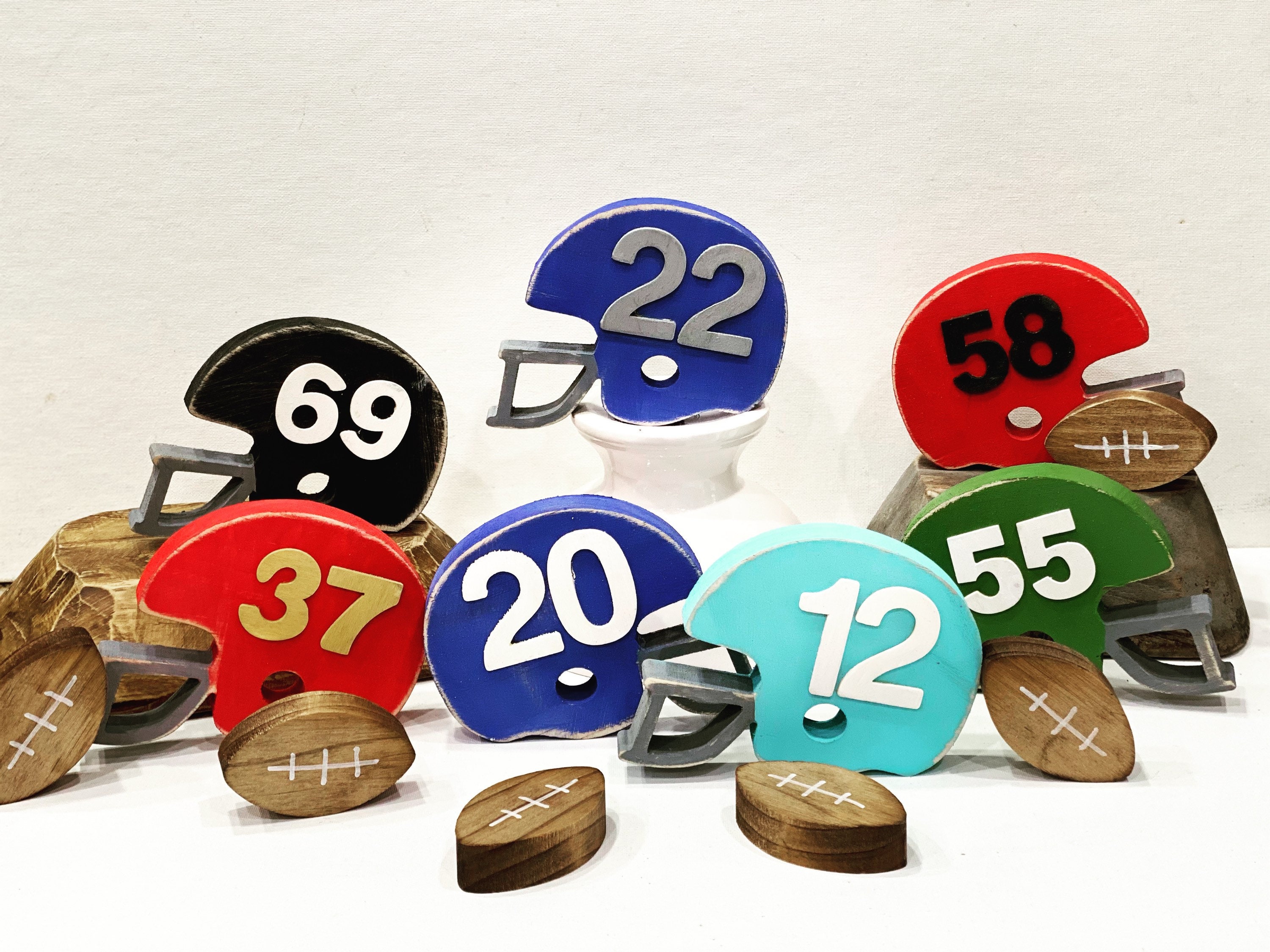 Wooden Football Helmet Sports Fans Football Season Football Etsy