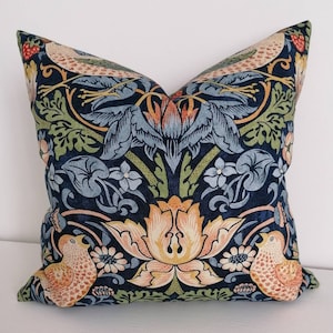 William Morris Strawberry Thief designer fabric Decorative Cushion covers, highest quality handmade pillows, 14" size