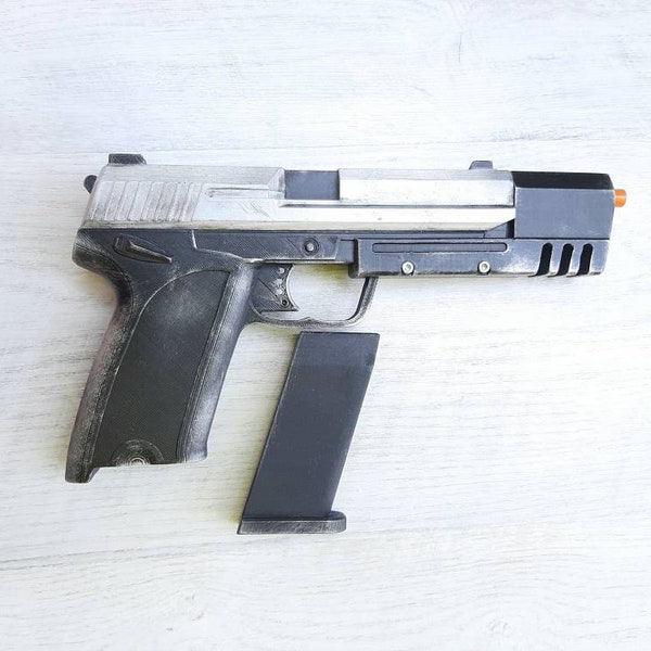 Lara Croft pistoolwapen van Tomb Raider HK 9 mm nauwkeurige replica volledig afgewerkt geschilderd met compensator