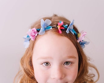 Blue and Pink Festival Flower Crown