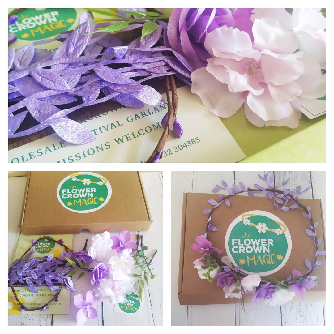 Childrens DIY Flower Crown Making Kit & Video Guide, in Choice of 10