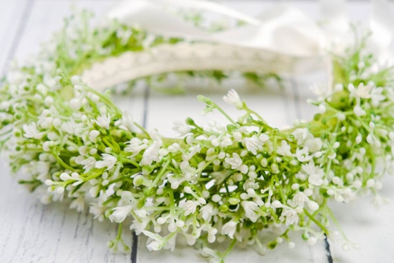 gypsophila headband flower girl
