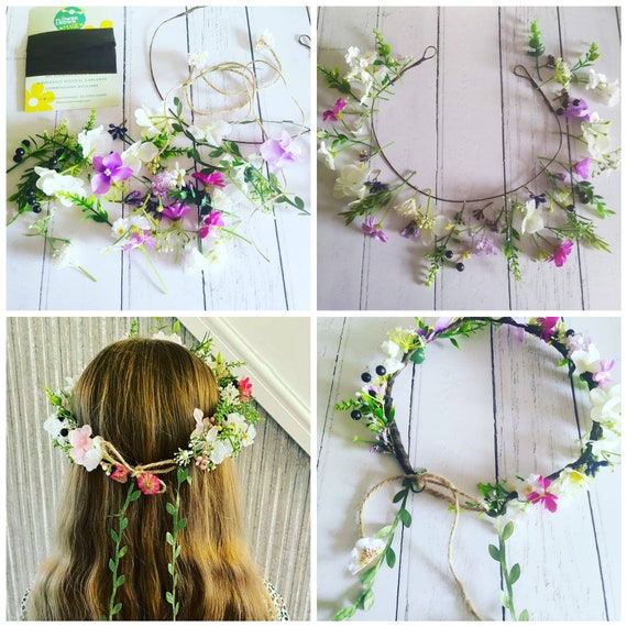 DIY Flower Crown Making Kit, Make a Bohemian Style Flower Garland 