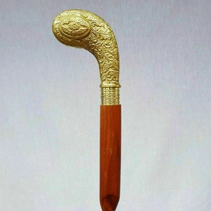 Designer Style Brass Plain Ball Head Handle Victorian Walking Stick Wooden cane 