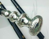 Antique Brass Piller Head Handle Stick Vintage nautical Wooden Walking