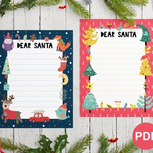 Brief an Santa druckbare Vorlage Pdf, Santa Wunschliste, druckbare Weihnachtsaktivität, lieber Weihnachtsmann Brief, Weihnachtsbrief an nordwand