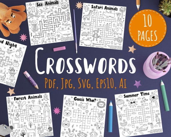 Printable Crossword Puzzles for Kids Activity Pages With - Etsy New Zealand Printable Crossword Puzzles for Kids Activity Pages With - Etsy New Zealand