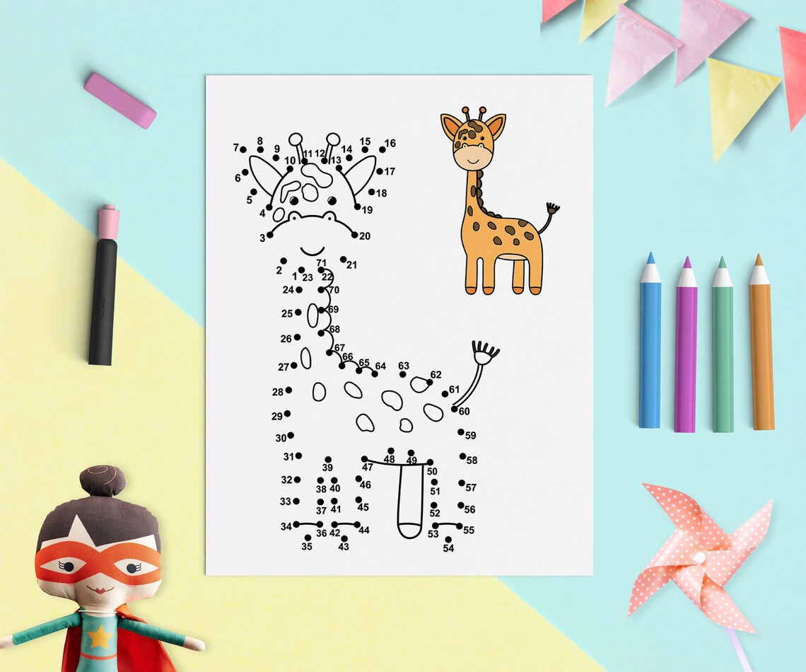 Dot to Dot Book for Kids PDF 6 Printable Activity Pages With | Etsy