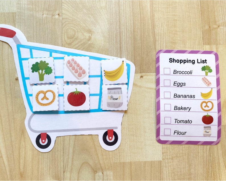 Shopping Busy Book Printable Game for Toddlers Grocery Etsy Canada