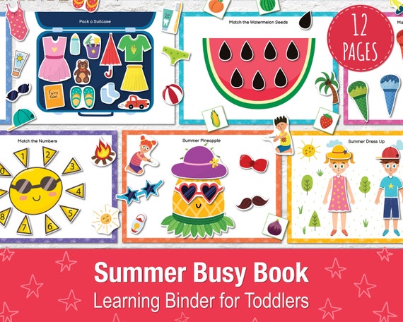 Summer Busy Book for Toddlers Summer Printable Activity Book