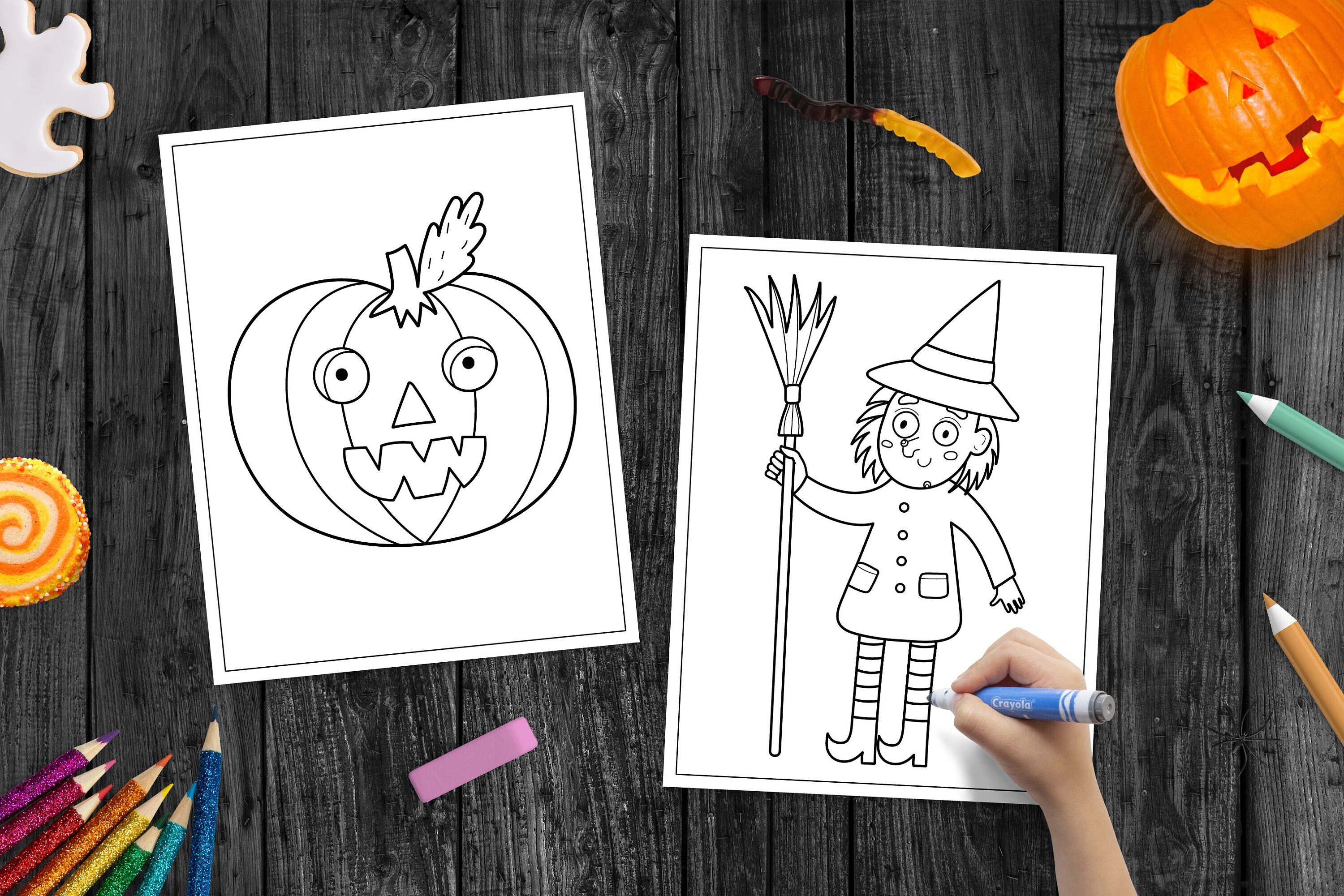 Halloween Coloring Book Pdf Printable Coloring Pages for - Etsy