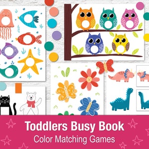 Toddler Busy Book Printable Pdf, Quiet book for Kids, Learning binder, Preschool Activity Book, Busy Bag for Toddlers