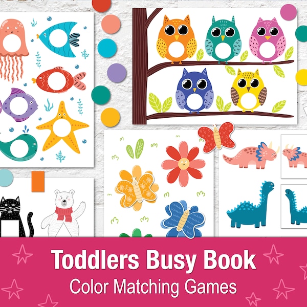 Toddler Busy Book Printable Pdf, Quiet book for Kids, Learning binder, Preschool Activity Book, Busy Bag for Toddlers
