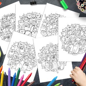 Cats Mandalas Coloring Book, Cute Cats Printable Coloring Pages for Kids and Adults Pdf, Feline  Coloring Book, Cat Coloring