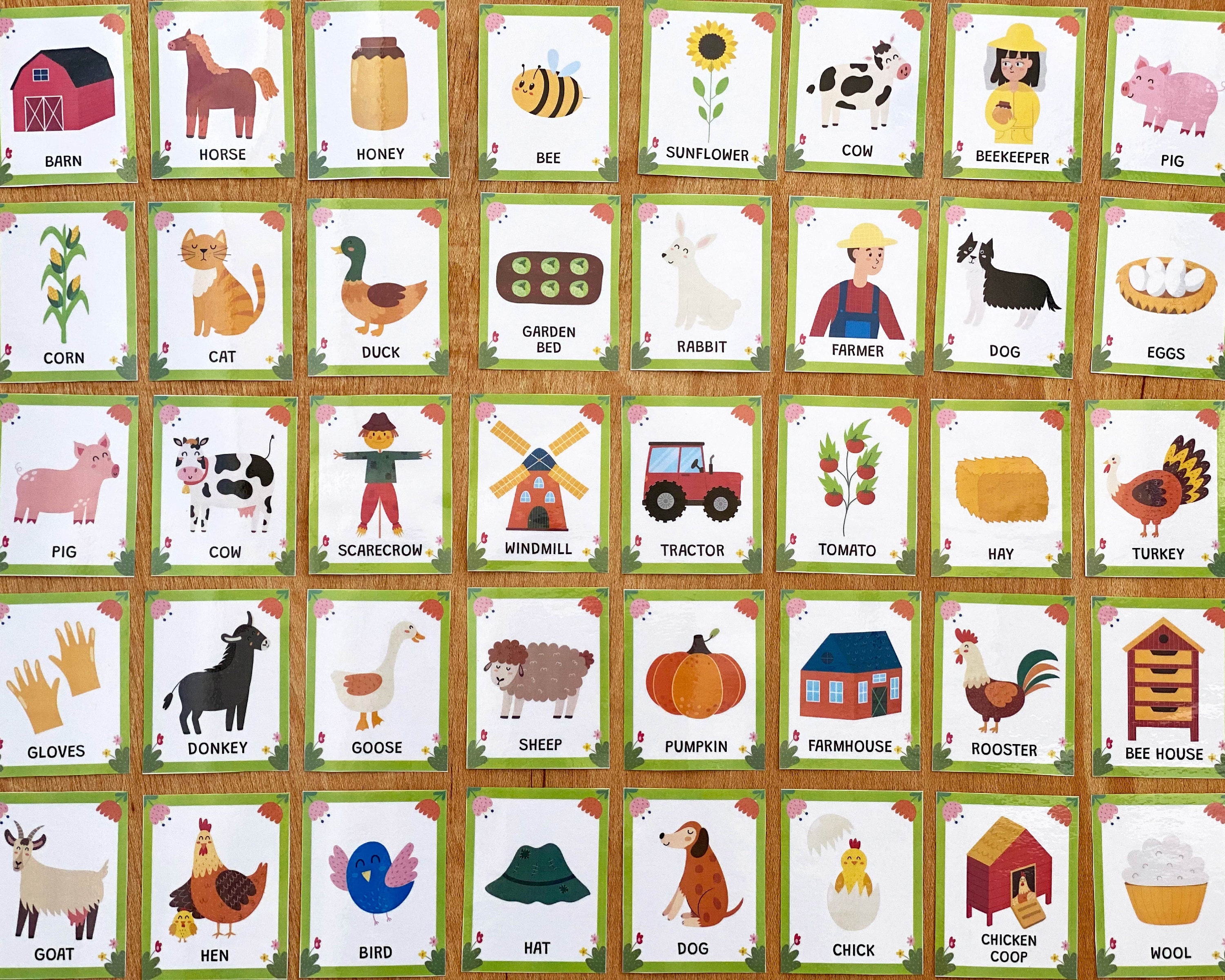 On the Farm Flashcards PDF, 48 Farm Animals Flash Cards Printable, Farm ...