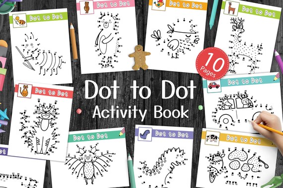 Dot to Dot Printable Book for Kids, Quiet Book, Printable Puzzle Pdf, Numbers Worksheets, Dot to Dot Activity Book, Connect Dots Mental Math