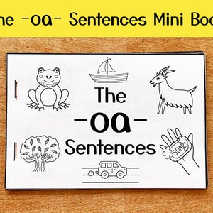 Phonics Printable Mini Book, Learning -Oa- Digraph Worksheets, Phonics Activities, Mini Workbook with Phonics Sentences, Phonics Resources