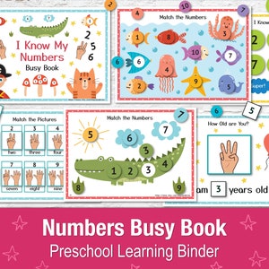 Numbers Busy Book for Toddlers PDF, Toddler Busy Book, Printable Activity Book, Learning Folder, Preschool Binder, Learning Numbers Busy Bag