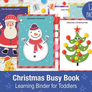 Christmas Busy Book for Toddlers, Printable Busy Binder, Winter Busy Book, Preschool Learning Binder, Quiet Book, Christmas Activity Pack