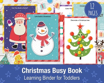 Christmas Busy Book for Toddlers, Printable Busy Binder, Winter Busy Book, Preschool Learning Binder, Quiet Book, Christmas Activity Pack