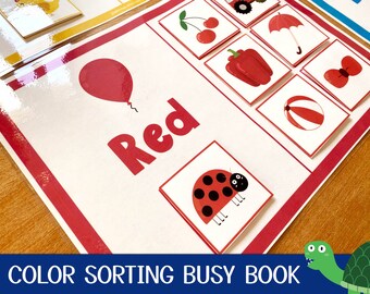 Activités de correspondance des couleurs, livre occupé pour tout-petits, livre occupé de tri des couleurs, classeur d'apprentissage à la maison, livre silencieux imprimable pour l'école maternelle