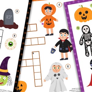 Halloween Crossword Puzzles Pdf for Kids, Halloween Crossword Printable, Halloween Activity Pages, Halloween Worksheets, Halloween Word Game image 7