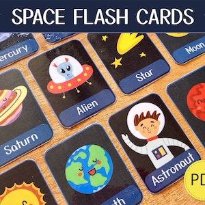 Zonnestelsel Flash Cards Pdf, Space Flashcards Afdrukbaar, Planeten Driedelige Kaarten, Montessori Kaarten, Nomenclatuur Flashcards, Home School