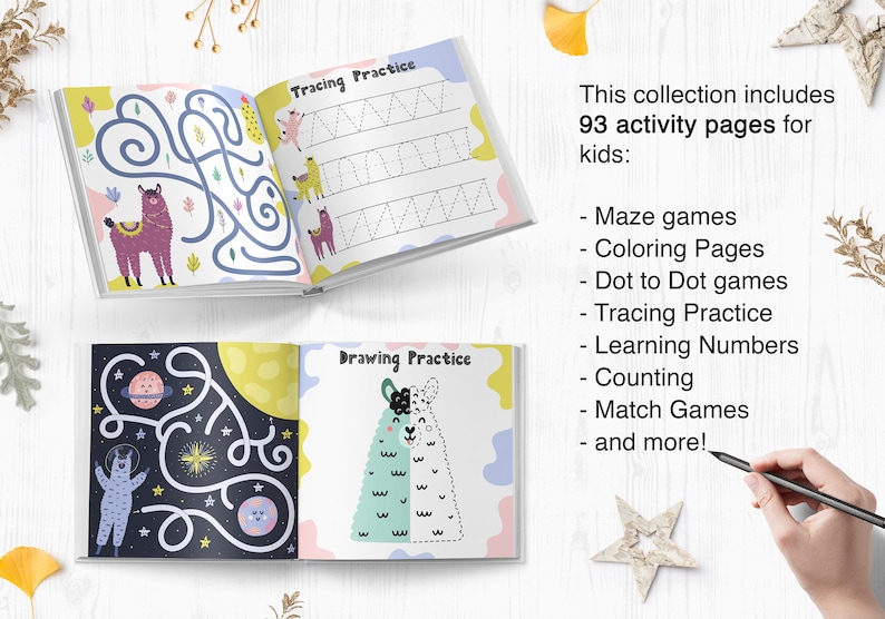 Printable Activity Book Pdf Eps Jpg Maze Puzzle Dot to Dot Games ...