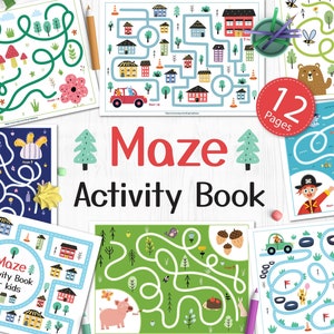Maze Activity Book Printable, Busy Book for Toddlers Maze Games Maze Busy Book Pdf Baby Kids Activity Book Preschool Busy Binder Puzzle Book