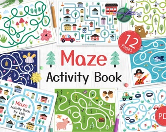 Maze Activity Book Printable, Busy Book for Toddlers Maze Games Maze Busy Book Pdf Baby Kids Activity Book Preschool Busy Binder Puzzle Book