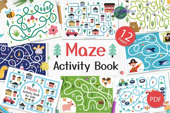 maze activity book printable busy book for toddlers maze etsy india