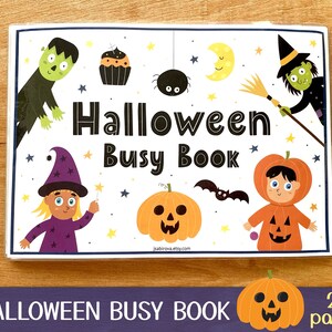 ハロウィーンの忙しい本、幼児の忙しい本の印刷物、静かな本の PDF、ハロウィーンの学習バインダー、就学前のアクティビティブックの忙しいバインダーファイルフォルダー