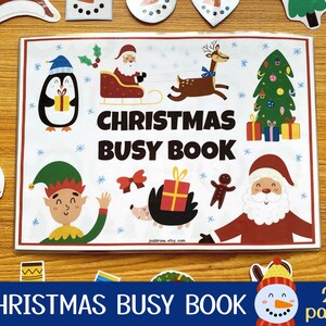 クリスマス ビジー ブック、幼児用ビジー ブック 印刷可能、静かなブック PDF、クリスマス ラーニング バインダー、就学前アクティビティ ブック ビジー バインダー ファイル フォルダー