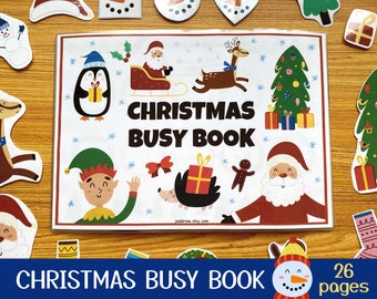 Christmas Busy Book, Toddler Busy Book Printable, Quiet Book Pdf, Christmas Learning Binder, Preschool Activity Book Busy Binder File Folder