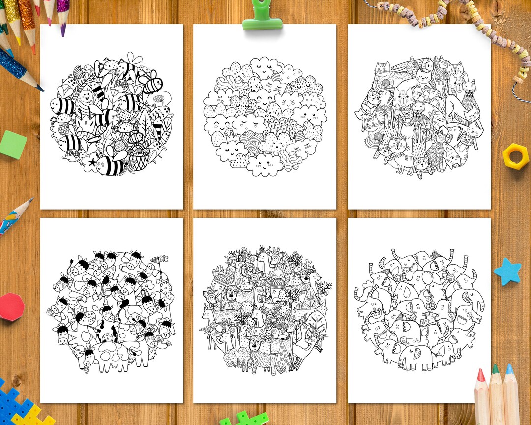 Coloring Book Printable Pdf, Coloring Sheet for Adults and Kids, Doodle ...