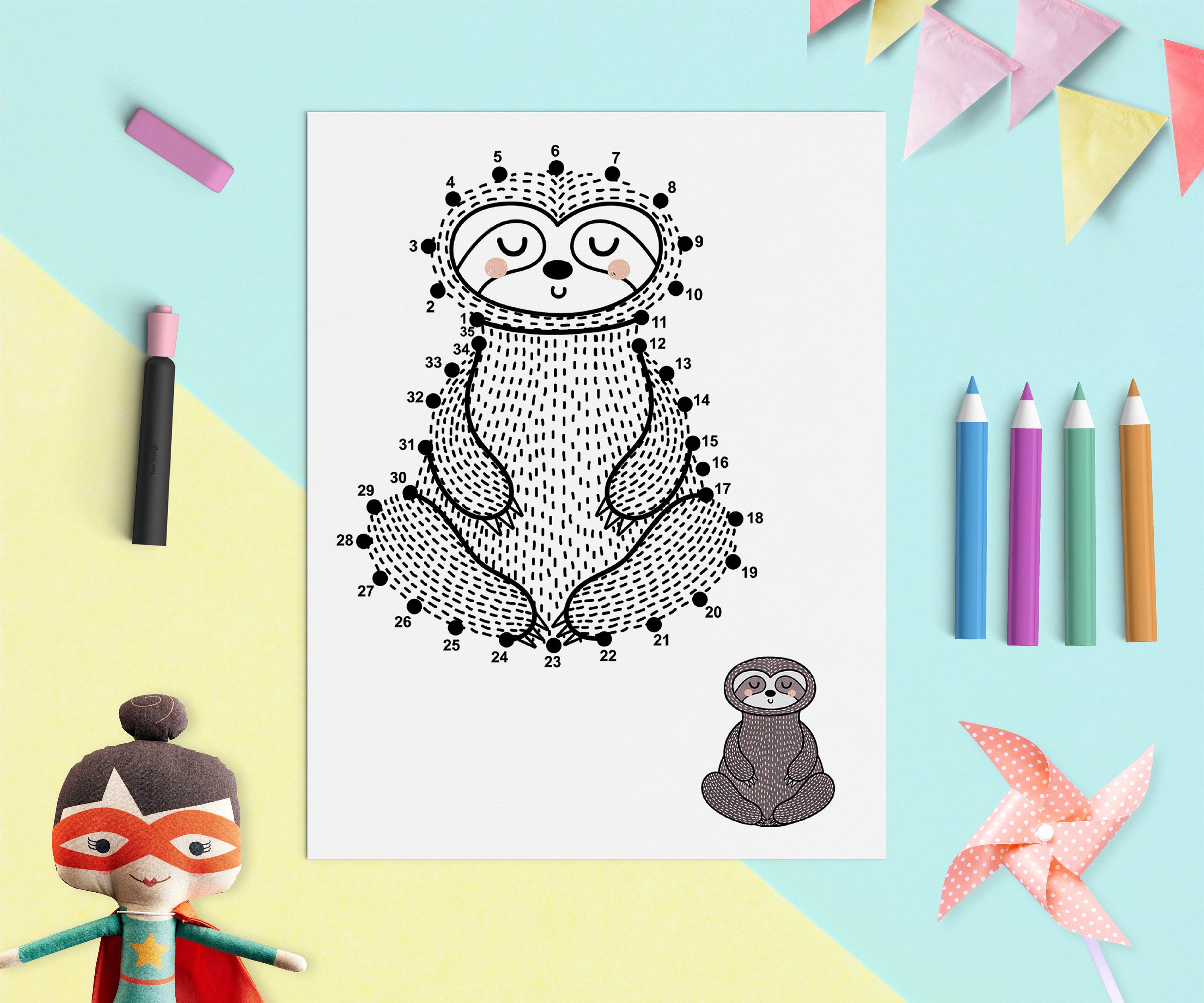 Dot to Dot Book for Kids PDF, 6 Printable Activity Pages With Safari ...