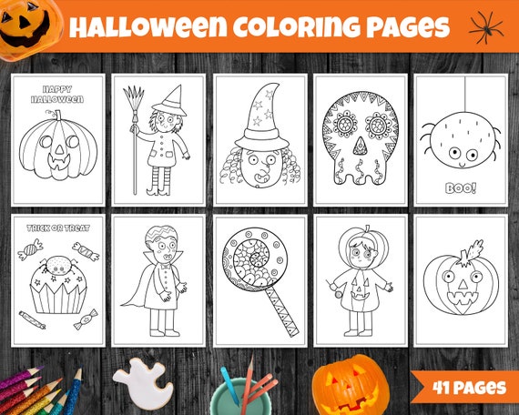 Halloween Coloring Book Pdf Printable Coloring Pages for - Etsy