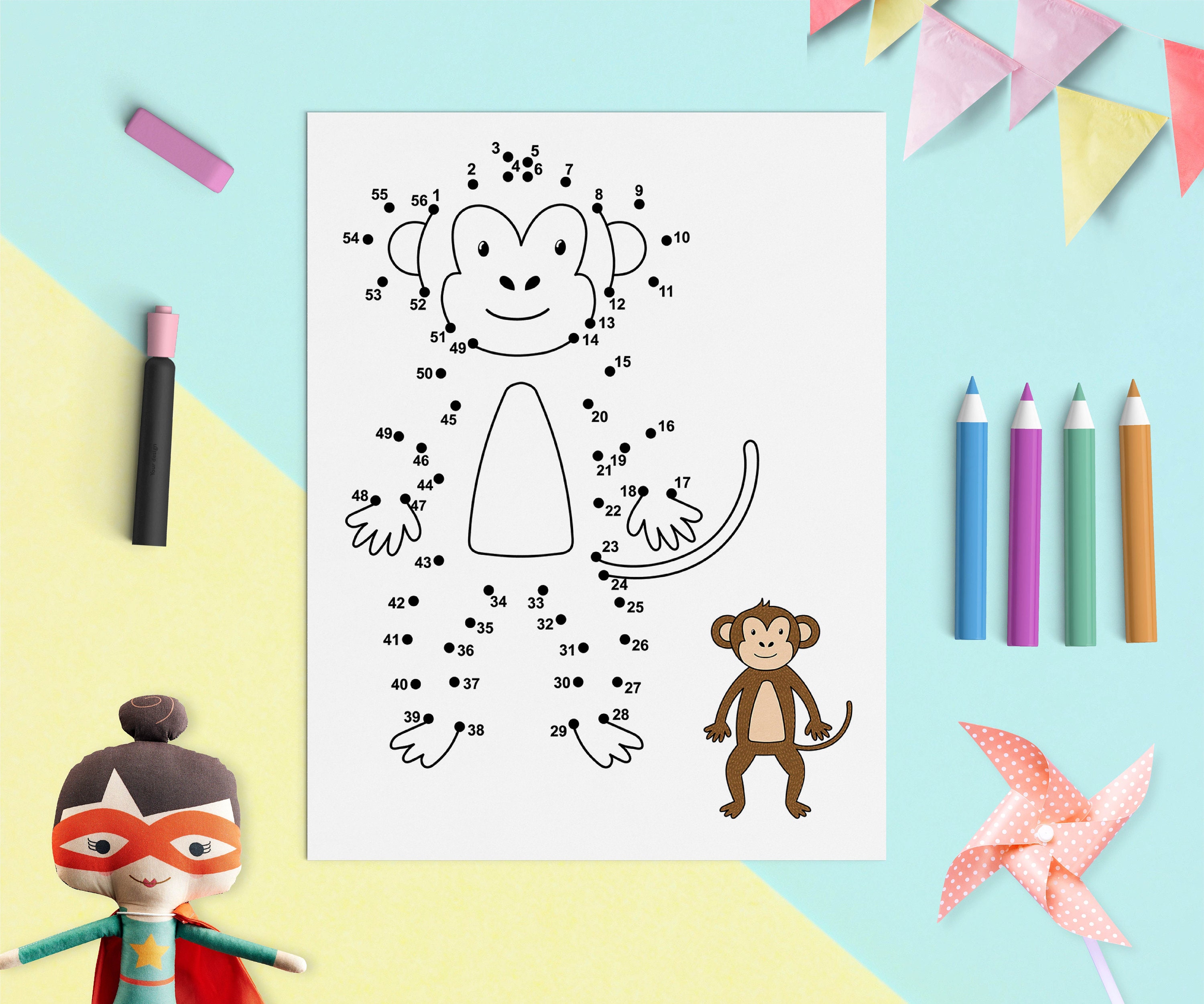 Dot to Dot Book for Kids PDF 6 Printable Activity Pages With - Etsy