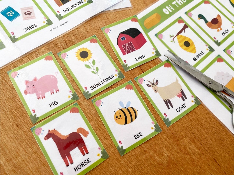 On the Farm Flashcards PDF, 48 Farm Animals Flash Cards Printable, Farm ...