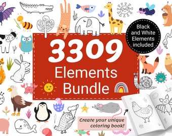 Graphic Bundle - 70% OFF - Png Design Bundle - Kawaii Clipart Bundle - Hand Drawn Png Vector Animals Bundle Cat Dog Unicorn - Commercial Use