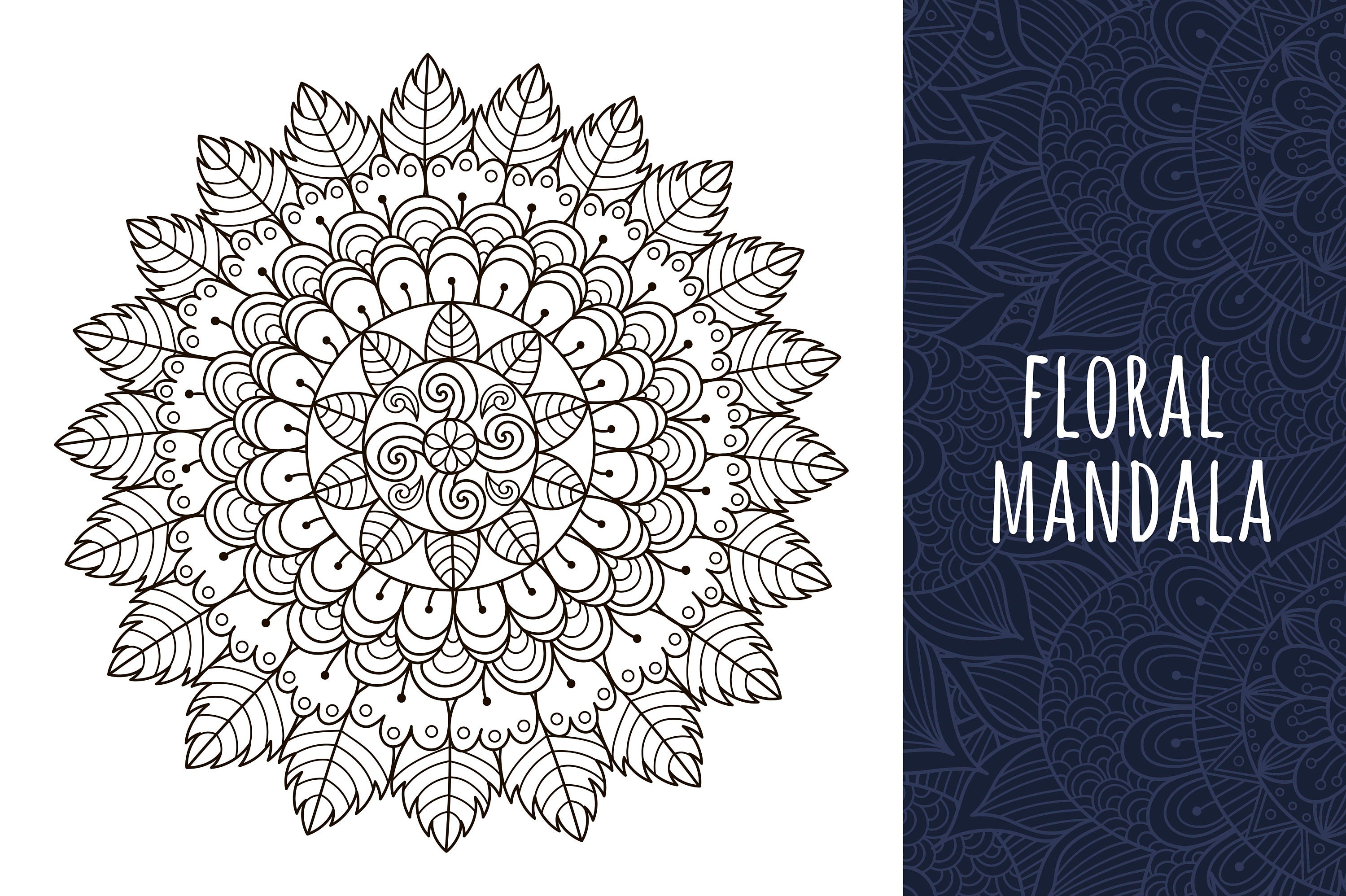 8 Mandalas Art Therapy Printable Coloring Pages Floral | Etsy