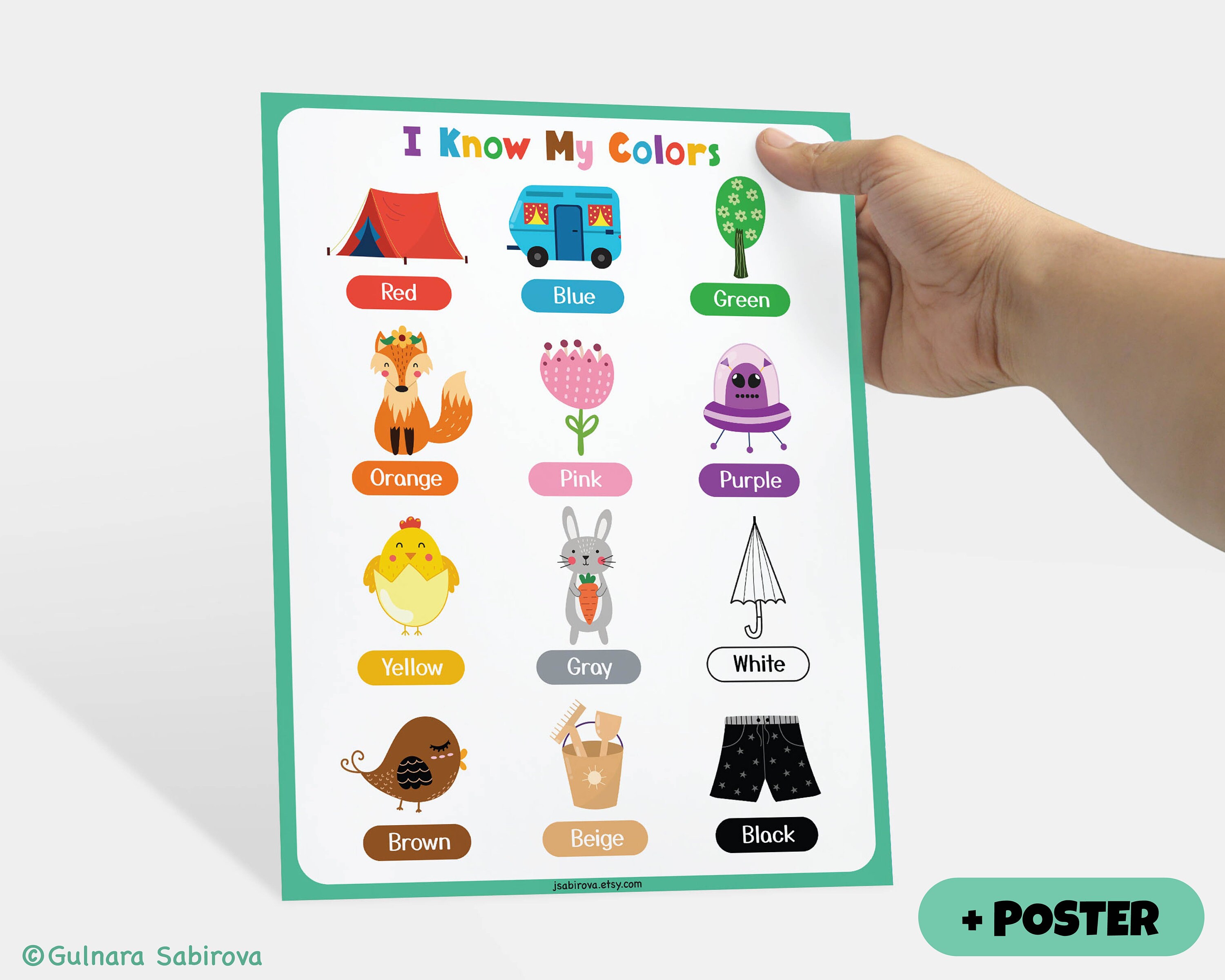Color Sorting Busy Book Page, Toddler Learning Binder, Printable Color ...