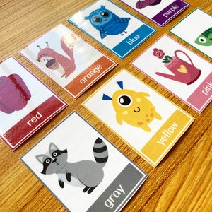 Colors Flashcards Printable PDF, 3 Part Cards, Colors Flash Cards for ...