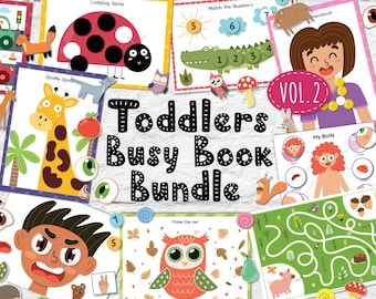 Busy Book Bundle for Toddlers PDF Vol. 2, Printable Activity Book, Quiet Book, Preschool Binder, Toddler Busy Bag Bundle, Baby Busy Book