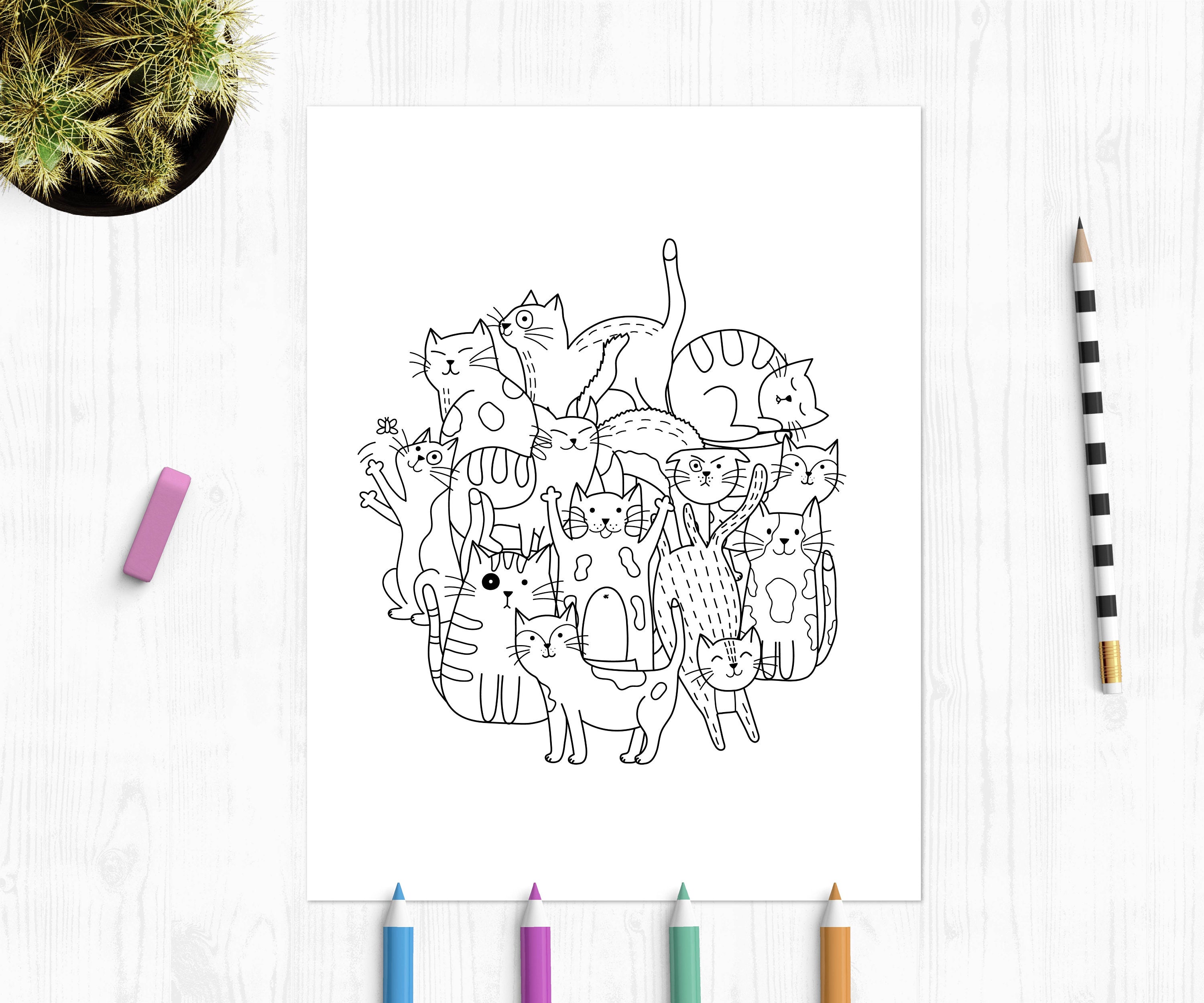 6 Printable Coloring Pages PDF, Doodle Mandalas With Animals Coloring ...